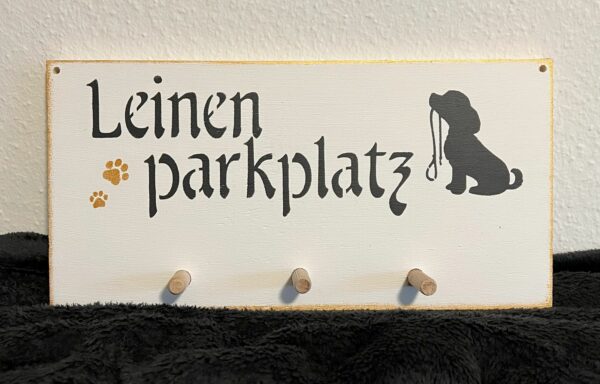 Spruchschild Leinenparkplatz