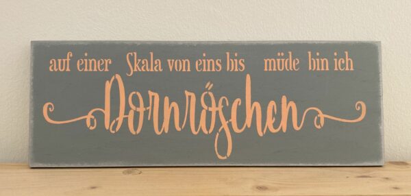 Spruchschild Dornröschen