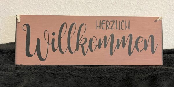 Spruchschild Herzlich Willkommen