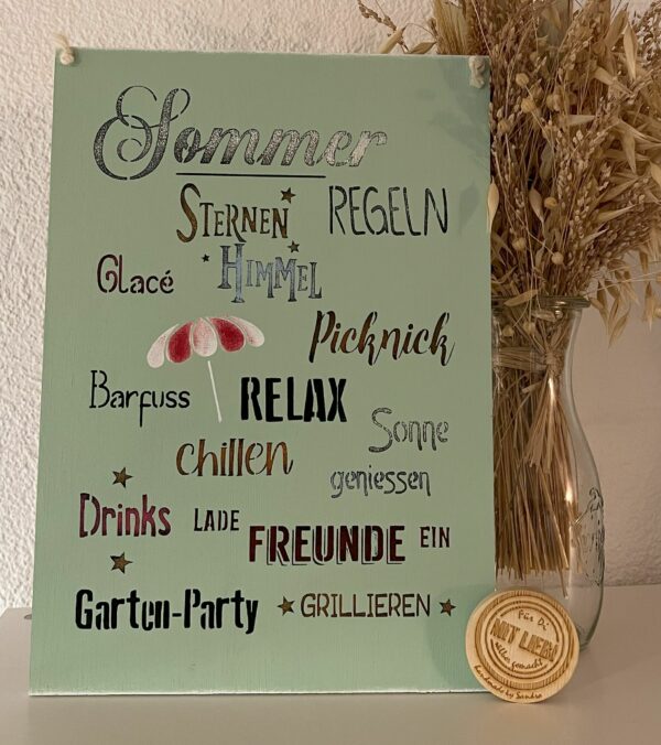 Spruchschild Sommerregeln