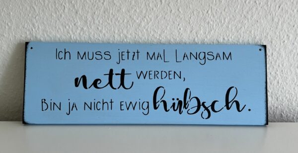 Spruchschild langsam nett werden