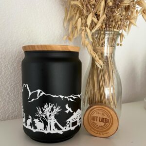 Vorratsglas schwarz Alpenland weiss matt