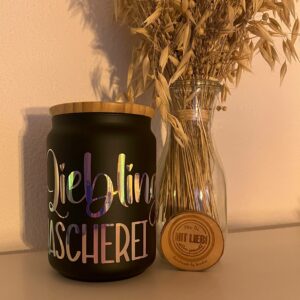 Vorratsglas schwarz Lieblingsnascherei pink